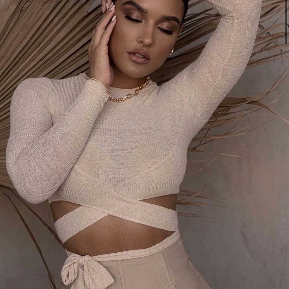Beige Marisa crop top JLUXLABEL